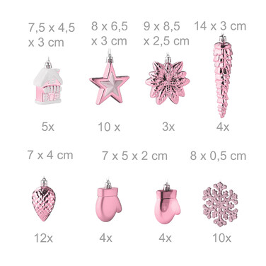 Relaxdays Set of 100 Christmas Baubles