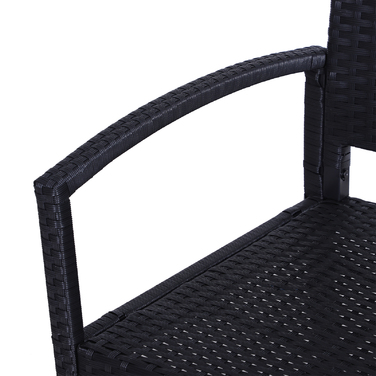 Садова лавка Outsunny з ротангу Polyrattan на 2 особи, паркова лавка зі сталевим каркасом та плетінням, чорного кольору, розміром 122 x 60 x 87 см для саду та тераси.