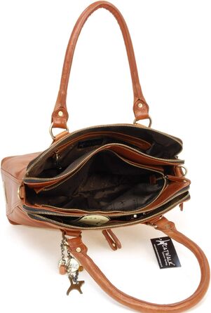 Сумка жіноча шкіряна Catwalk Collection Victoria (світло-коричнева) - велика сумка-тоут на плече з відстібним ременем