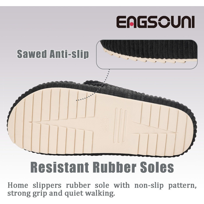 Зручні домашні тапочки з меморі-піною для жінок. Чорні, з перехресними ремінцями, антиковзаючі, розмір 37/38 EU