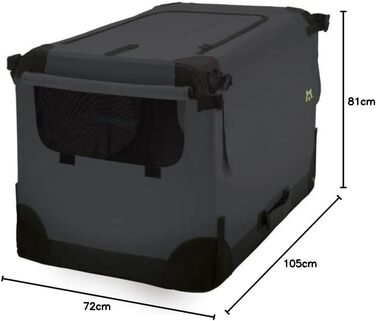 Кінь для собак Maelson Soft Kennel - сірий, 62 x 41 x 41 см (розмір L: 105 x 72 x 81 см)