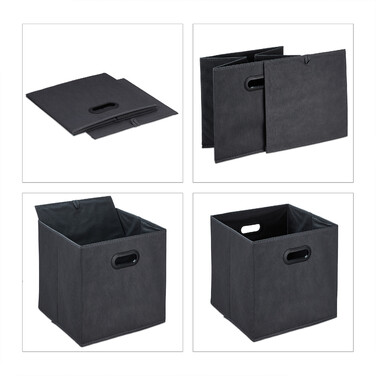 Relaxdays Storage Boxes Set of 4 in Anthracite