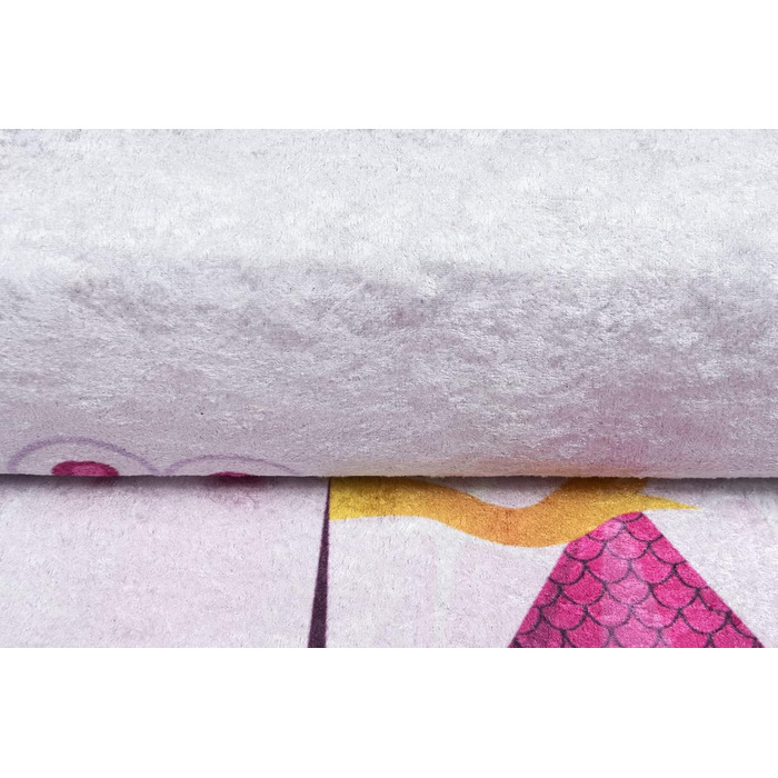 Дитячий килим TAPISO Emma, рожевий, 80x150 см, з антиковзким покриттям, принт, ÖKO-TEX, машинне прання 30°C