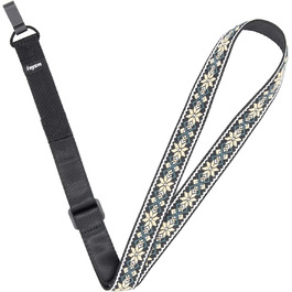 Гітарний ремінь Rayzm з візерунком жакарду, 5 см, для акустичної, електрогітари та басу, з тримачем для медіатора, регульована довжина