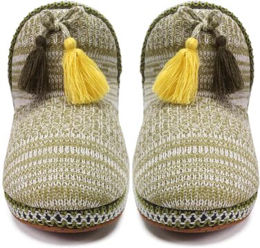 COFACE Халаці домашні жіночі, тапочки для дому, зимові, теплі, плюшеві, з підкладкою, халатці-човники (41/42 EU, світло-зелені)