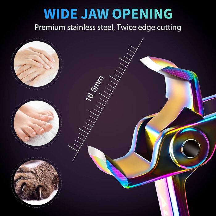 Професійний набір для стрижки нігтів для сім'ї, великий, кольоровий (радуга)