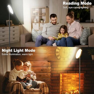 LED торшер, 42W, 16 мільйонів кольорів RGBCW, WiFi, керування через Alexa/Google Home, синхронізація з музикою, регульована яскравість, двосторонній, для вітальні та спальні (RGB-36W)