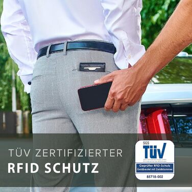 Чоловічий гаманець Travando Amsterdam з кліпсою для грошей - RFID захист, 10 відділень для карток, компактний дизайн, преміум якість, подарункова коробка, з Німеччини (Чорний)