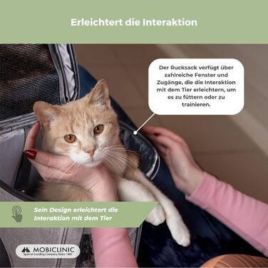 Рюкзак для котів та собак Mobiclinic® Pets Thor, сучасний, складний, з сітчастими вікнами, аксесуарами, подвійними ручками, регульований, 30x25x40 см