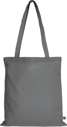 TEXXILLA 10-pack | 100-pack | 250-pack Fair Trade Cotton Bag - 14 Colors | with Two Long Handles | 38x42cm | Jute Bag | Shopping Bag | Unprinted, Color: Steel Grey, Quantity: 10
