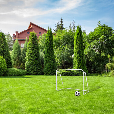 Relaxdays White Football Goal with Steel Frame