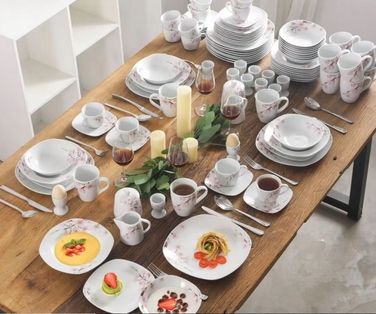 Обідній сервіз VEWEET ANNIE, порцеляновий набір на 12 осіб, 100 предметів