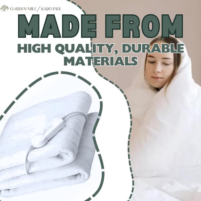 Електрична ковдра Marco Paul з підігрівом, велика флісова ковдра, терапія теплом, для зняття болю в спині, для дивана (сірий фліс)