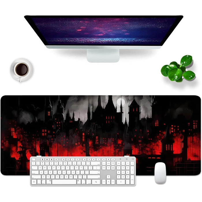 Килимок для миші Octopus Violett 80x30 см - великий килимок для комп'ютера, ігровий килимок для клавіатури та миші