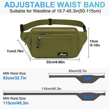 Гірчатка на пояс для жінок та чоловіків, водовідштовхуюча, з тримачем для пляшки, універсальна, для піших прогулянок, прогулянок з собакою, активного відпочинку (зелена)