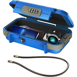 Сейф портативний з кодовим замком ORIA, водонепроникний, для відпочинку та офісу (Блакитний)