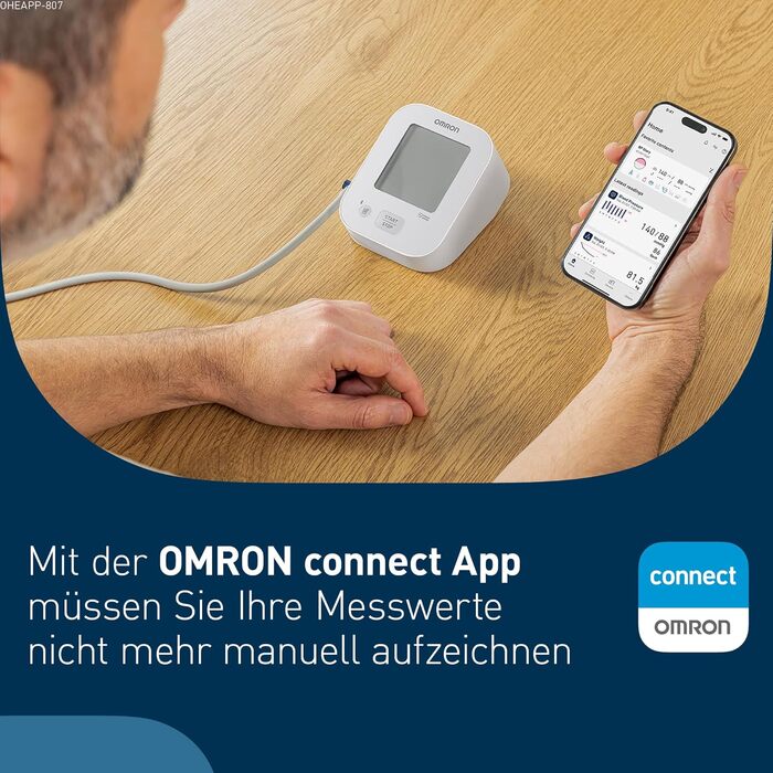 Тонометр OMRON X2+ Connect з Bluetooth: клінічно перевірений, виявляє нерегулярне серцебиття, універсальна манжета 22-42 см