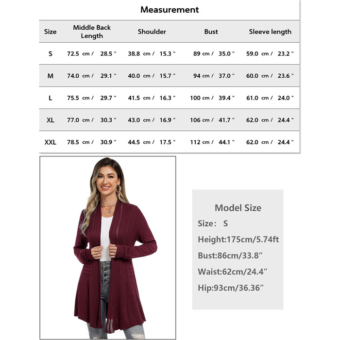 Жіноча кофта-кардиган iClosam з довгим рукавом, легка літня куртка, вільний крій (XXL, A-winerot)