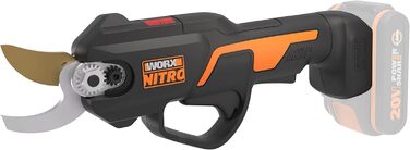 Worx NITRO WG330E.9 20V Cordless Hedge Trimmer - Effortless cutting thanks to electric drive, brushless motor, without battery and charger, Black/Orange