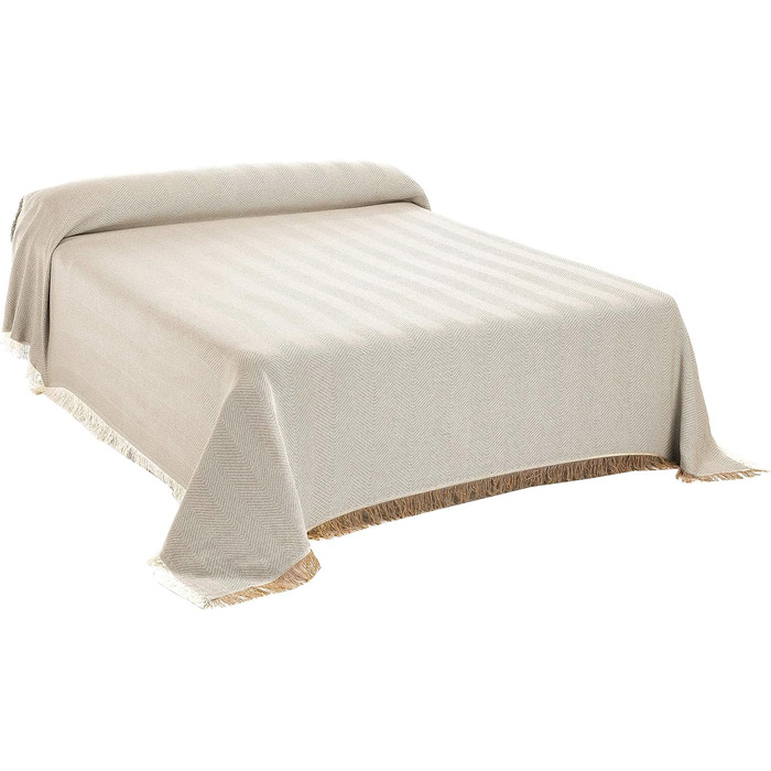 Daybed Cover - Living Room Blanket made of Cotton, Practical Throw as a Sofa Blanket or Couch Blanket - Bed Throw Blanket - High-Quality Bedspread in Beige, 180 x 260 cm