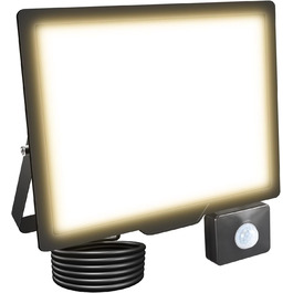 20000LM LED Floodlight Outdoor with Motion Sensor LED Spotlight 6000K Cold White IP66 Waterproof LED Outdoor Floodlight Floodlight for Garage Hallway Garden Courtyards Hotel Sports Field (3500k Warm White, 75W)