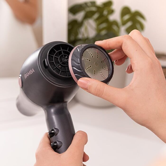 Фен Cecotec Bamba IoniCare Harmony, 2600W, регулювання температури та швидкості, технологія HairCare, іони, 1.8м, 2 насадки, холодний струмінь, сірий