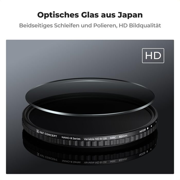Фільтр ND K&F Concept Variabler 46mm, ND8-128 (3-7 ступенів затемнення) для фотографії пейзажів та відео, Nano-Xcel серія