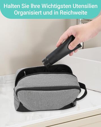 Чоловічий дорожній набір Elviros: органайзер для туалетних аксесуарів, кульки для гоління, сірий