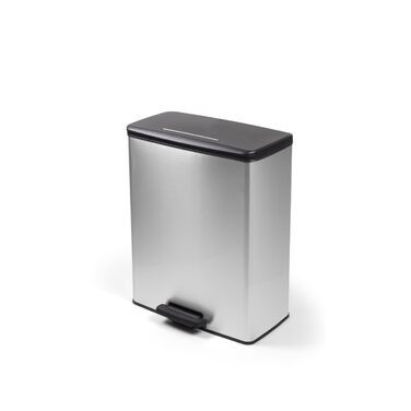 Сміттєвий кошик Curver Deco Bin, пластиковий, 65 л, сріблястий
