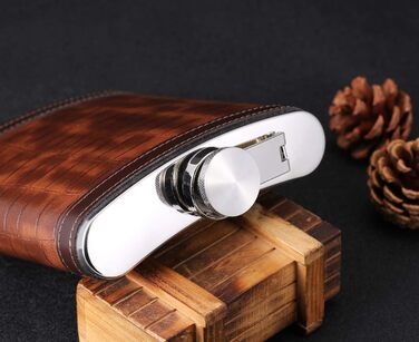 Фляга з імітацією шкіри крокодила, нержавіюча сталь, 510 мл, TANEAXON. Фляга для віскі та лікеру