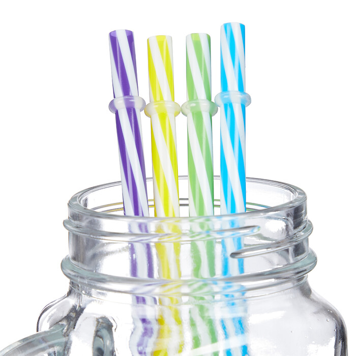 Relaxdays Set of 8 Colorful Drinking Glasses with Lids