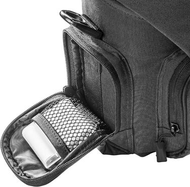 Сумка для камери Mantona Premium - підходить для камер DSR & DSM з об'єктивом (з пилозахистом, м'яким ремінцем, блискавкою, регульованим внутрішнім відділенням) (Антрацит, Антрацит)