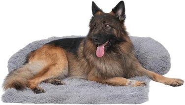 Софа-ліжко для собак Pfoten&nasen® - 90x80 см, сірого кольору. Водонепроникний килимок для собак, миється. Підходить для великих, середніх та маленьких собак.