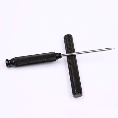 Aluminum Alloy Ice Pick Handle with Stainless Steel Blade and Safety Cover, Ice Tool, Kitchen Tool for Restaurant, Bar, Home (black)