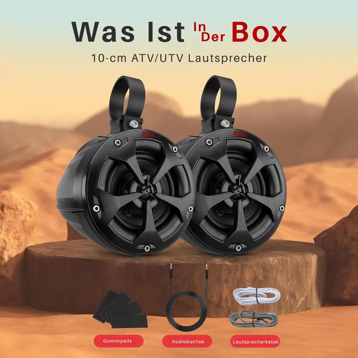 Вуличні акустичні колонки Pyle 800W, 2-смугові, чорні, для авто, тераси, басейну
