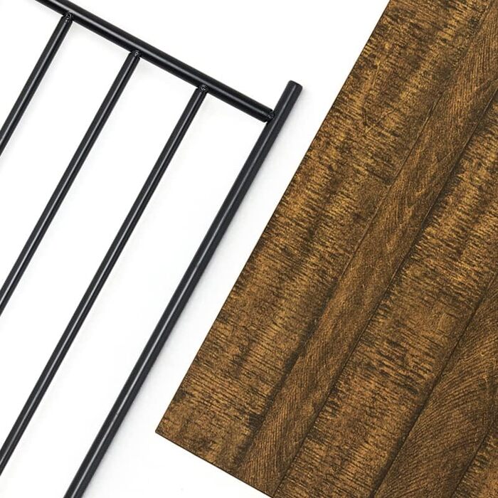 Coat rack, clothes rail, coat rack with shoe storage, metal frame, for hallway, living room and veranda, retro-industrial clothes rack, 64cm x 41cm x 162cm, retro brown-black