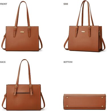 YTL Сумка жіноча шопер велика через плече 4 в 1, коричнева. Набір з гаманцем та картхолдером для офісу, школи, подорожей