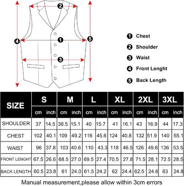 Набір краватка, жилет, нагрудна хустинка, запонки та лапільєрний шпилька Dibangu для весілля та свят (7 шт., шовк, Paisley)