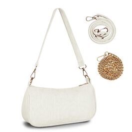 Сумка жіноча FITDON Cord Hobo бежевого кольору через плече, міні ретро сумка Y2K з 3 знімними ремінцями