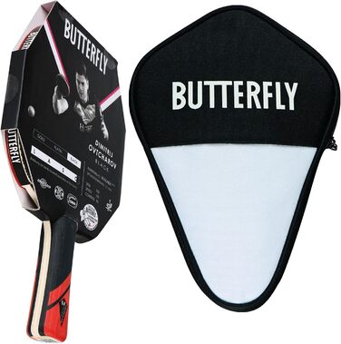 Стіл-тенісний ракетковий комплект Butterfly® Dimitrij Ovtcharov Black з Eva-технологією, ITTF сертифікованим покриттям Wakaba 2.1mm, для професійних гравців (з чохлом CC1)