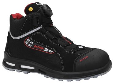 Робочі черевики ELTEN Sander XXT Pro BOA ESD S3S: текстильні, спортивні, з пластиковою захисною капами (легші за сталеві), чорні, 43 EU (для жінок та чоловіків)