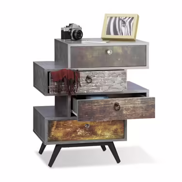 Relaxdays Vintage Chest of Drawers with 4 Drawers