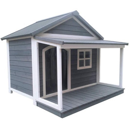 Будка для собак з масиву дерева, вологостійка, з дахом та вікном, розмір 130x118x108 см