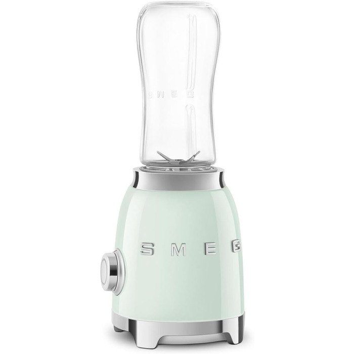 SMEG, Personal Blender PBF01PGEU, 2 speed settings, stainless steel double blade, 2 x 600 ml bottles included, non-slip base, integrated cable winding, 300W, pastel green