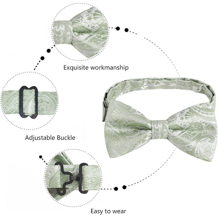 Чоловічий краватка-метелик Alizeal з кишеньковим хустинкою та краватками-манжетами, колір: кояльний блакитний, універсальний розмір