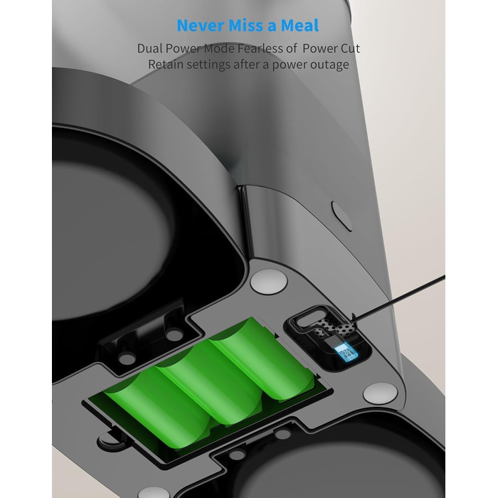 Автоматичний кормушка для котів та собак з Wi-Fi, 5L, 1-6 прийомів їжі, сенсор контролю рівня корму, чорний