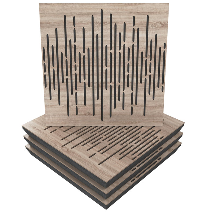 Набір акустичних панелей для звукопоглинання та дифузії WAVE Sonoma, 50x50x5 см, 4 шт. — декоративні панелі для шумоізоляції та корекції акустики