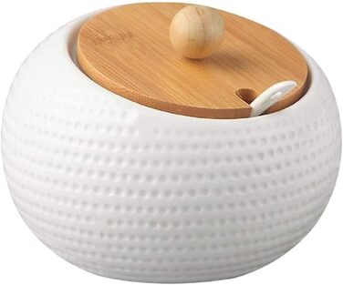 Керамичні банки для спецій, цукру та солі з бамбуковими кришками та ложками - набір для кухні