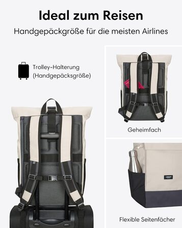 Рюкзак Rolltop для жінок і чоловіків No 4 Large, 21 л, відділення для ноутбука 16