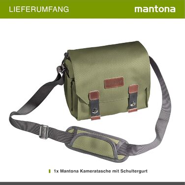 Сумка для фотоапарата Mantona Milano Vintage (оливково-зелена, маленька) для DSLR та бездзеркальних камер + аксесуари